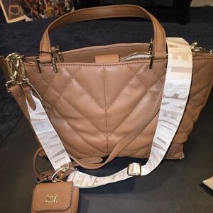 Steve Madden True Cognac Tote With Pouch